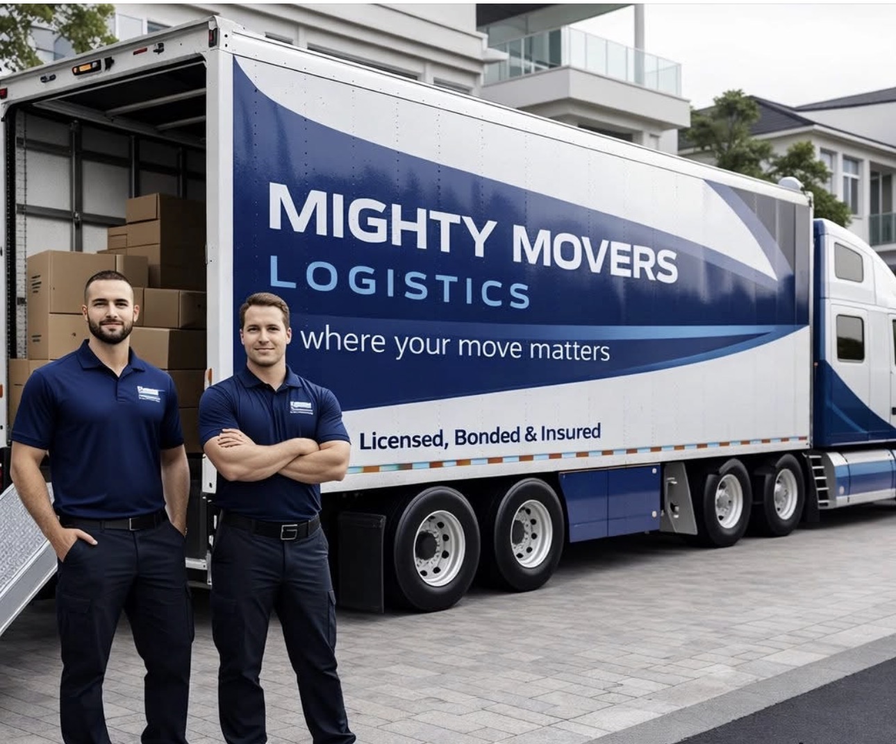 Mighty Movers Logistics team executing white-glove relocation and logistics services within the Houston area.